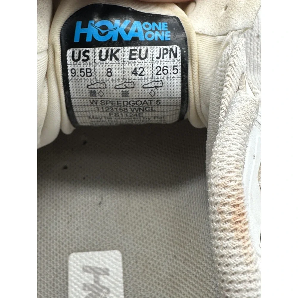 Hoka Women's Speedgoat 5 Size 9.5B White Gum |1123158/WNCL|